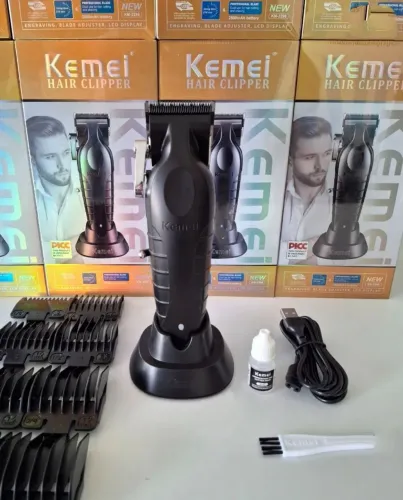 Máquina de cortar cabelo profissional Kemei 2296 7000rpm novo na caixa