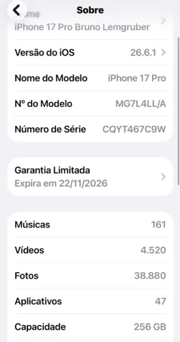 Vendo IPhone 17 Pro seminovo