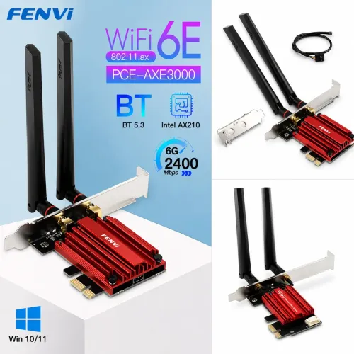Placa Wi-Fi 5 Fenvi AXE3000 com Bluetooth 4.0 - Nova