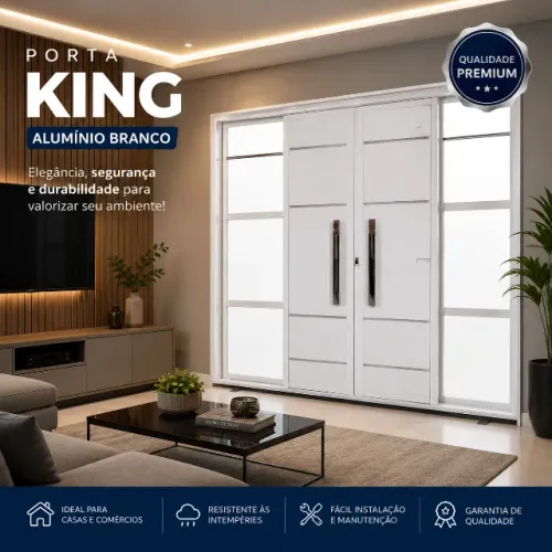 Porta Lambril 4 Folhas Linha King Branca c/ Puxador direto da fabrica