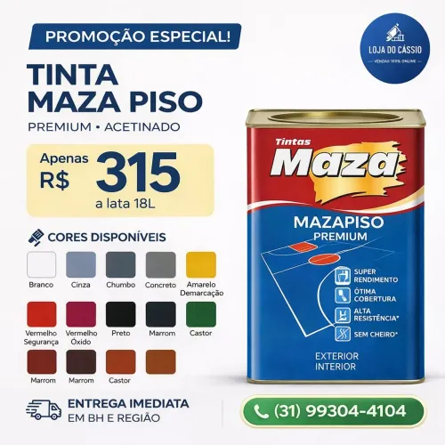 Tinta Para Piso - Alta resistência - Entrega BH e Região 