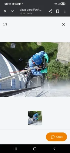 Vaga para lavador de fachadas