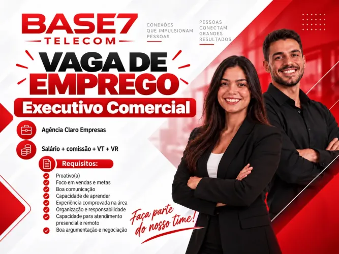 Vaga de emprego para vendedor comercial Claro Empresas