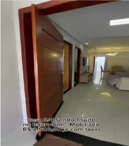 Casa Alugando 3/4 sendo 1 Suíte no Bairro Sim- Residência Mobiliado Já com Taxas