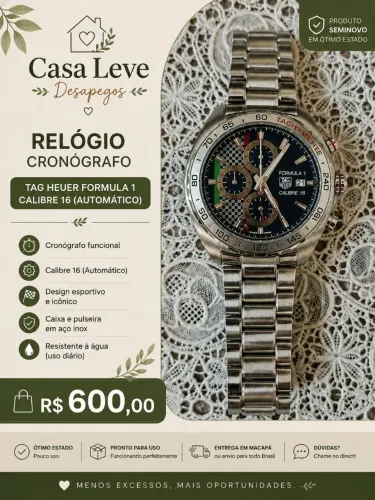RELÓGIO CRONÓGRAFO ? ESTILO TAG HEUER FORMULA 1