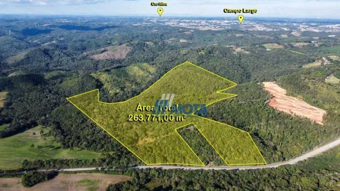 Chácara 10,89 alqueires frente para asfalto Campo Largo