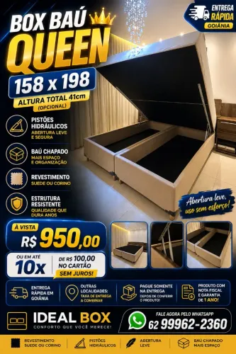 Box baú Queen size - PAGUE SOMENTE NA ENTREGA!!!