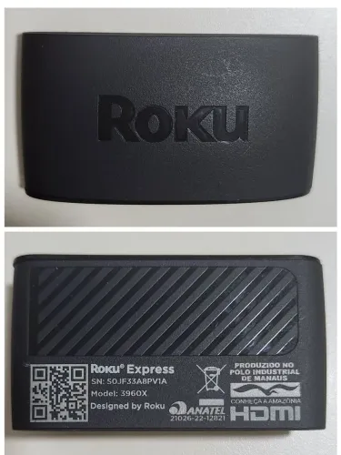 Roku Express 3960X Full HD - Completo com Controle e Fonte - Usado Excelente