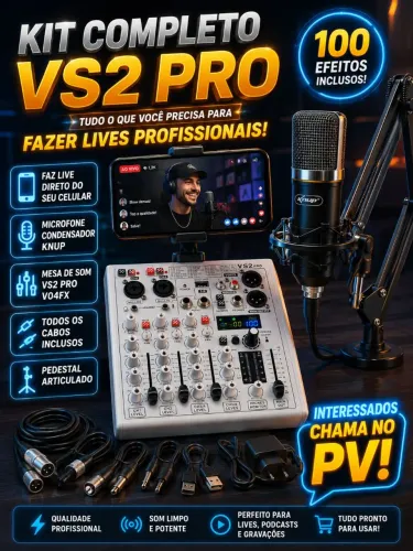 Equipamentos de live profissional