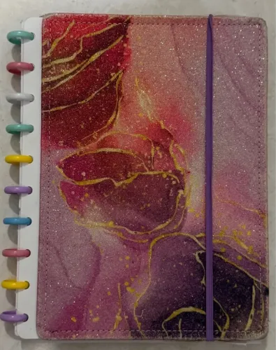 Caderno inteligente marmorizado(somente ele e as divisórias)