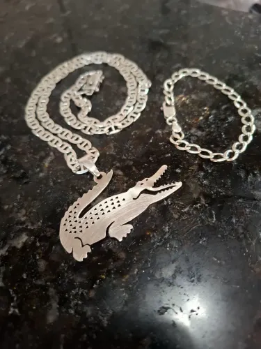 CORRETE + PINGENTE + PULSEIRA DE PRATA