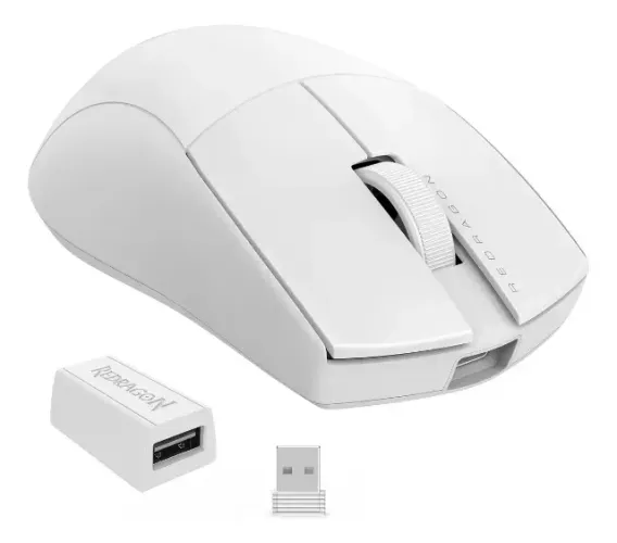 Mouse Gamer Redragon King Pro Branco, Wireless, Bluetooth, 26000dpi