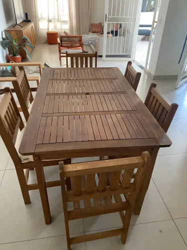 Conjunto de varanda de madeira maciça