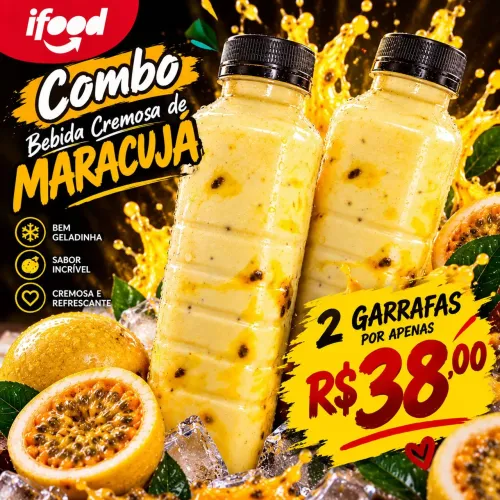 Combo 2 Bebidas Cremosas de Maracujá 500 ml