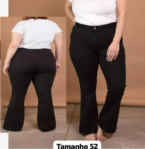 Calça Jeans Flare Plus Size Wriggle Tam 52