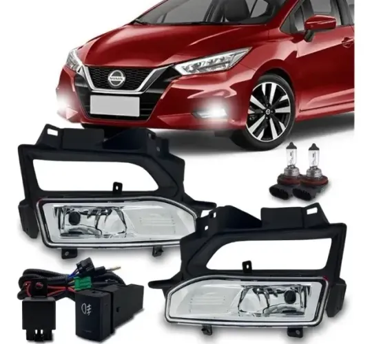 Kit Farol Milha Neblina Moldura Preta Versa 2020 2021 2022