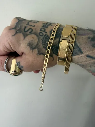 Pulseira Groumet de ouro 18k procedência garantia eterna