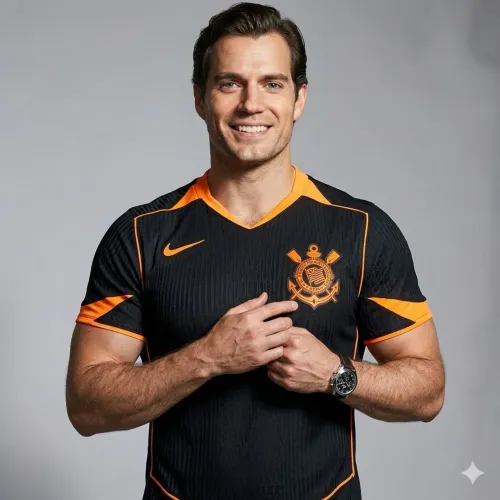 Camisa do Corinthians Preto/Laranja 25/26 NOVA