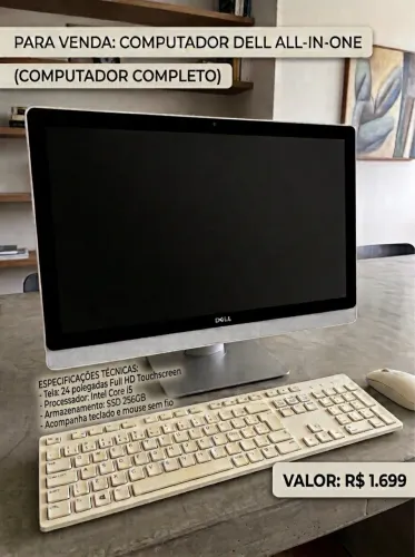 Computador Dell All in One completo - Core i5 / Touchscreen / SSD