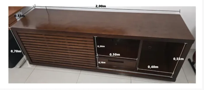 Rack de Madeira Nobre Rio Decor - 2,00m (Estado de Novo)