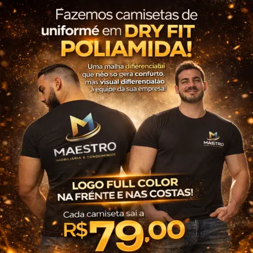 Kit com 5 Camisetas DRY FIT Poliamida ? A Escolha Perfeita para Academias!