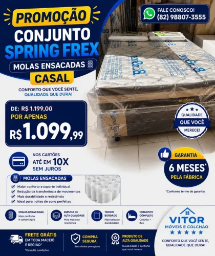 PROMOÇÃO CONJUNTO SPRING FLEX CASAL