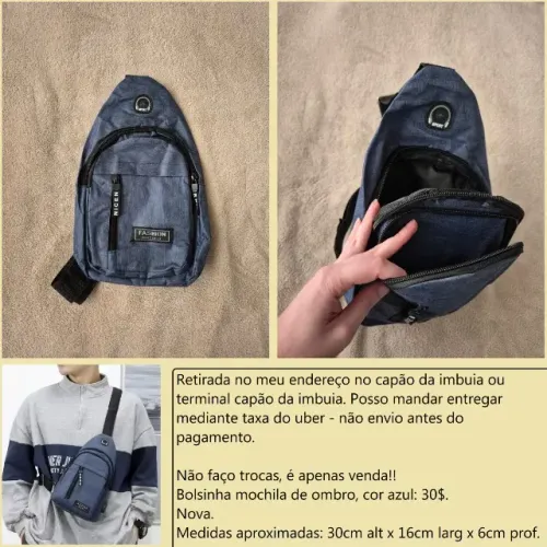 Bolsinha mochila de ombro pequena nova
