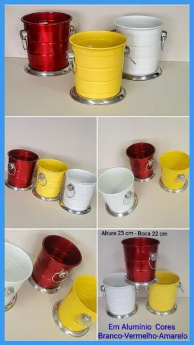 Kit 3 peças, Champanheiras, Cervejeiras, cores Branca, vermelho e Amarela, Retrô Chic.