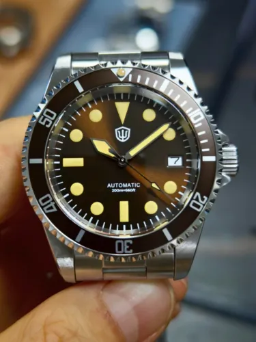Relógio 38mm watchdive tropical(San martin) WD5513 marrom vintage automatico mec.seiko nh3