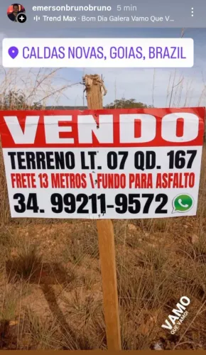 Terreno/ LOTE Em CALDAS NOVAS , OPORTUNIDADE
