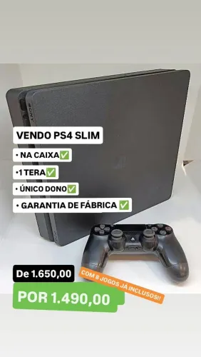 Vendo PS4 SLIM novo / Na garantia de fábrica