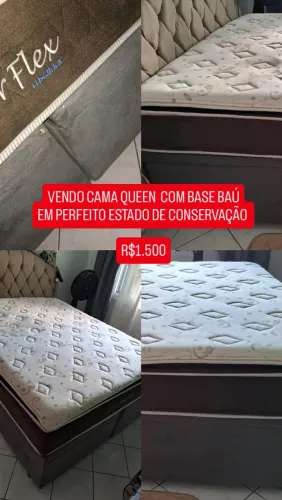 Vendo cama Queen com box bau