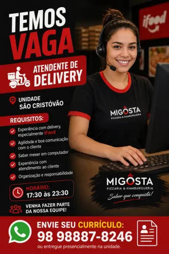 VAGA DE EMPREGO - CAIXA PIZZARIA