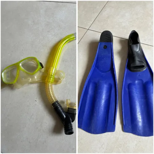 Nadadeira pé de pato com mascara e  snorkel