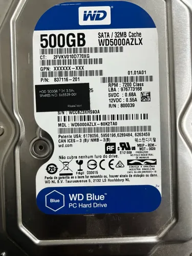 Vendo HD 500GB
