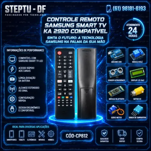Controle Remoto Samsung Smart tv Ka 2920 Arduino Automação COD-CP812