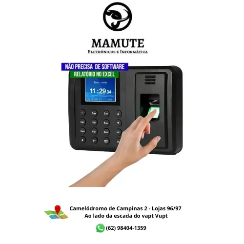 Relógio De Ponto Biométrico Impressão Digital Eletrônico