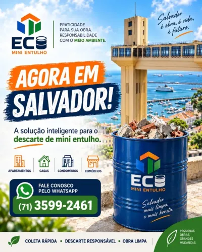 COLETA E DESCARTE DE ENTULHO - EM SALVADOR E REGIÕES METROPOLITANAS