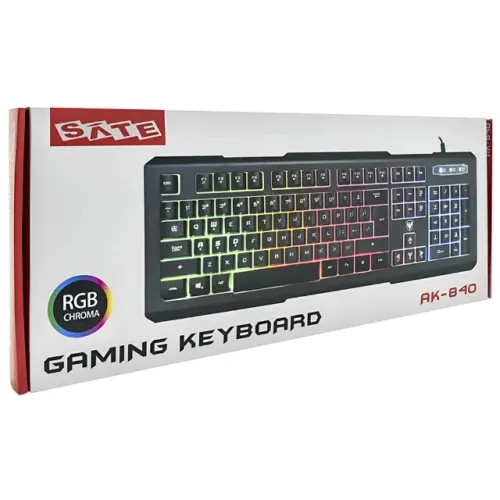 Teclado Gamer USB Sate AK-840 RGB PT-BR com Ç
