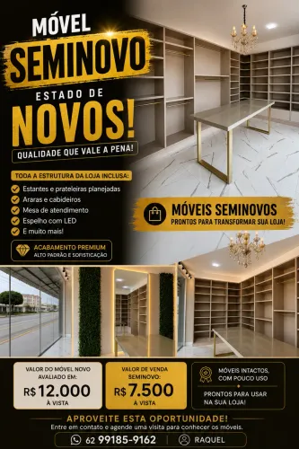 Móveis Estrutura Completa para Loja de Roupas - Seminova | R$ 7.500 