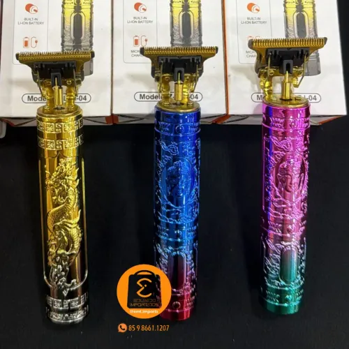 Máquina Barbeador Elétrico, Cortar Aparar Cabelos e Barba, Recarregável Colorido Completo