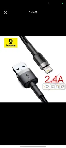 Cabo original Baseus 2.4A 1 metro nylon