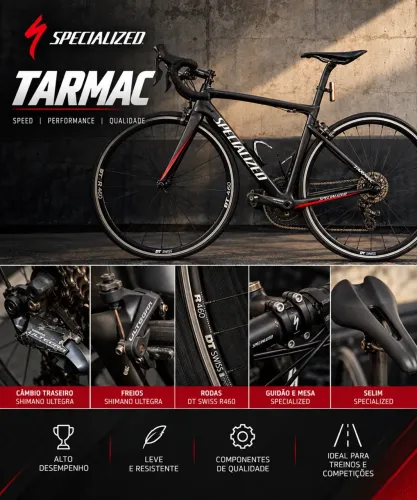 Bicicleta SPECIALIZED TARMAC - SPEED DE ALTO DESEMPENHO