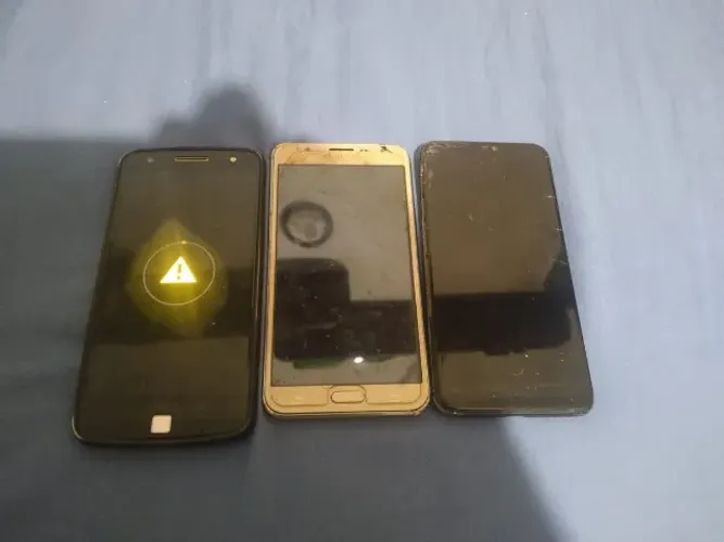 Kit 3 celulares para manutenção e revenda - Samsung, Motorola e Blu