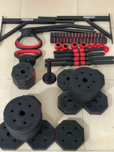 Kit Halteres e Anilhas e Barras Ajustáveis