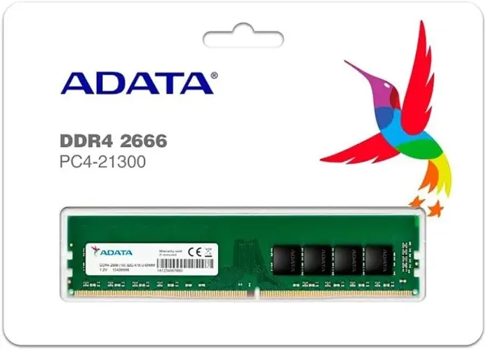 Memória 4GB DDR4 Adata AD4U2666J4G19-S - 2666MHz (PC4-21300) - DIMM