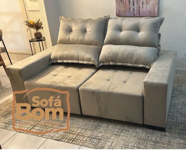 sofá retrátil e reclinável 2m - entrega grátis Goiânia e aparecida