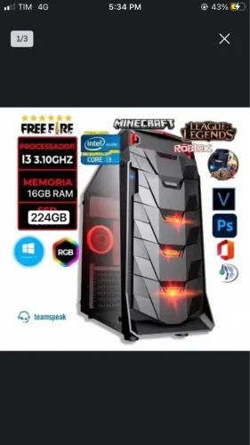 Pc gamer gabinete nota fiscal vendo ou troco
