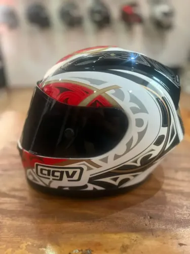 Capacete Agv Gp-pro Ring Branco Vermelho 