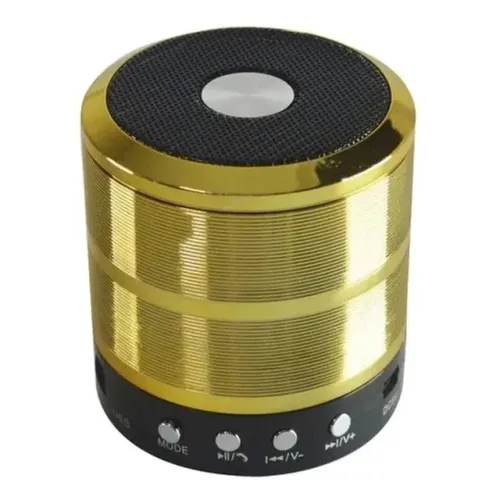 Mini Caixa Som Pc Notebok Celular Bluetooth Sd para Celular - Dourada